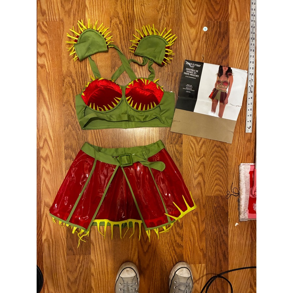 Suit Yourself Venus Flytrap Costume Kit Naturecore 3pc Set Adult L/XL Green Red